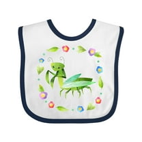 Inktastic Praying Mantis with Flowers and Leaves Boys or Girls Baby Bib