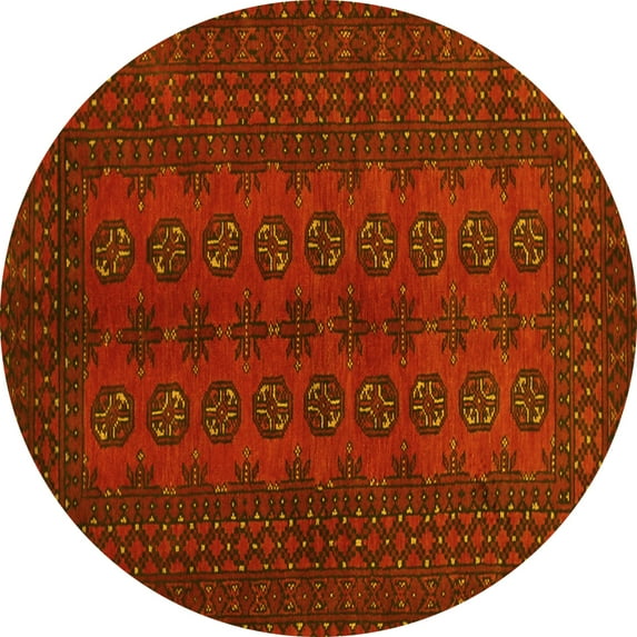 Ahgly Company Indoor Round Persian Yellow Traditional Area Rugs, 7' Round