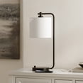 thumbnail image 5 of SAFAVIEH Follett 20 in. Modern Black USB Port Iron Table Lamp with White 100% Cotton Shade, 5 of 6