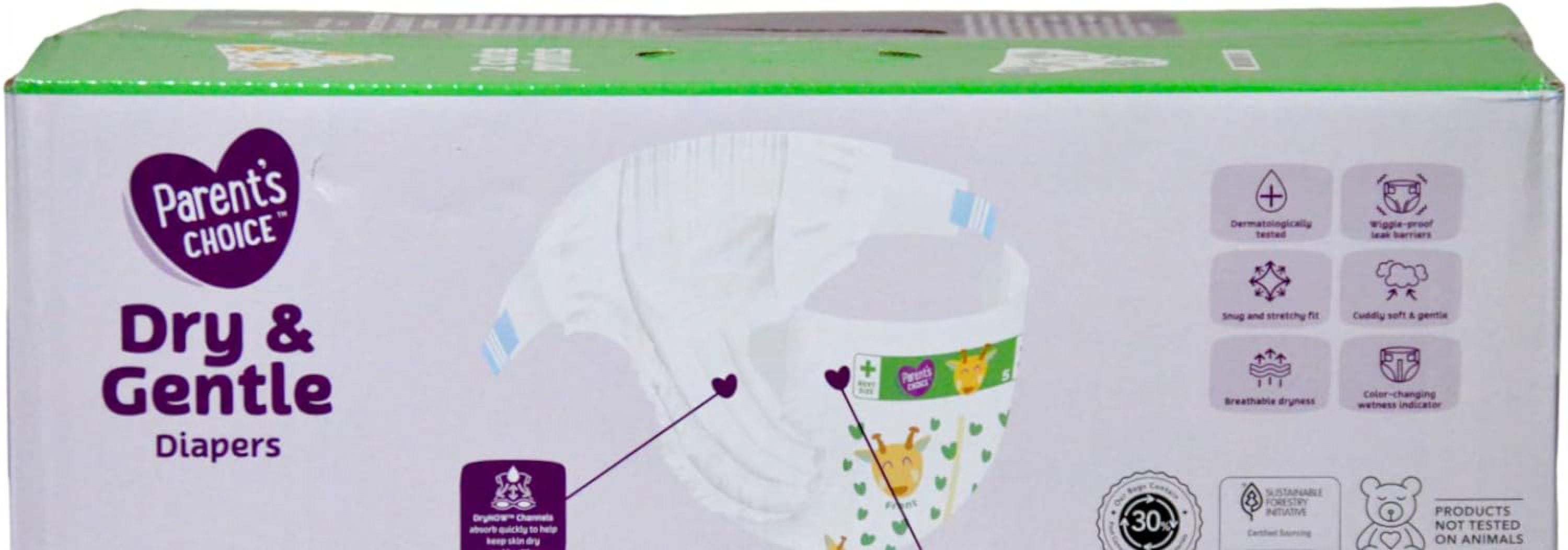 Dry & Gentle Diapers Size 5 (27 Lbs) - 96 Count