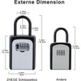 thumbnail image 1 of Portable Key Safe With Detachable Shackle (no Installation Required) Combination Padlock Key Box For Home, Office, Garage, Airbnb Rental (black), 1 of 5