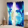 thumbnail image 3 of jejeloiu Blue Cute Whale Black Out Curtains,Galaxy Starry Sky Curtains Pack of 2 (42x63 Each) For Boys Kids, 3 of 6
