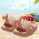 thumbnail image 4 of Pantuflas de dinosaurio Diapositivas lindas 3D Dinosaurio Punta abierta Antideslizante Suave Cómodo Secado rápido (39-40) Rosa, 4 of 5