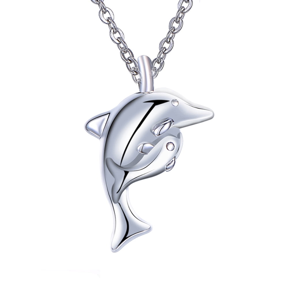 NEW ECN24 Eternity Collection Cremation Jewellery 'Sparkling Dolphin' Necklace 