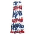 thumbnail image 4 of Yghzkop Womens 4th of July Printed Sundress Stars Stripes A-Line Summer Mide Dress Sleeveless Crewneck Pleated Beach Long Dress with Pocket Loose Fit Party Vacation Dresses, 4 of 5