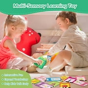 Talking Flash Card Learning Educational Toy, Talking Flash Cards with 224 Words 112 Double Sided Cards Preschool Sensory Toys, Dinosaur Montessori Toys