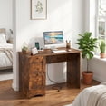 thumbnail image 3 of 43" Computer Desk with Power Outlets & 2 Drawers, Writing Studying Working Desk for Home Office,Rustic Brown, 3 of 5