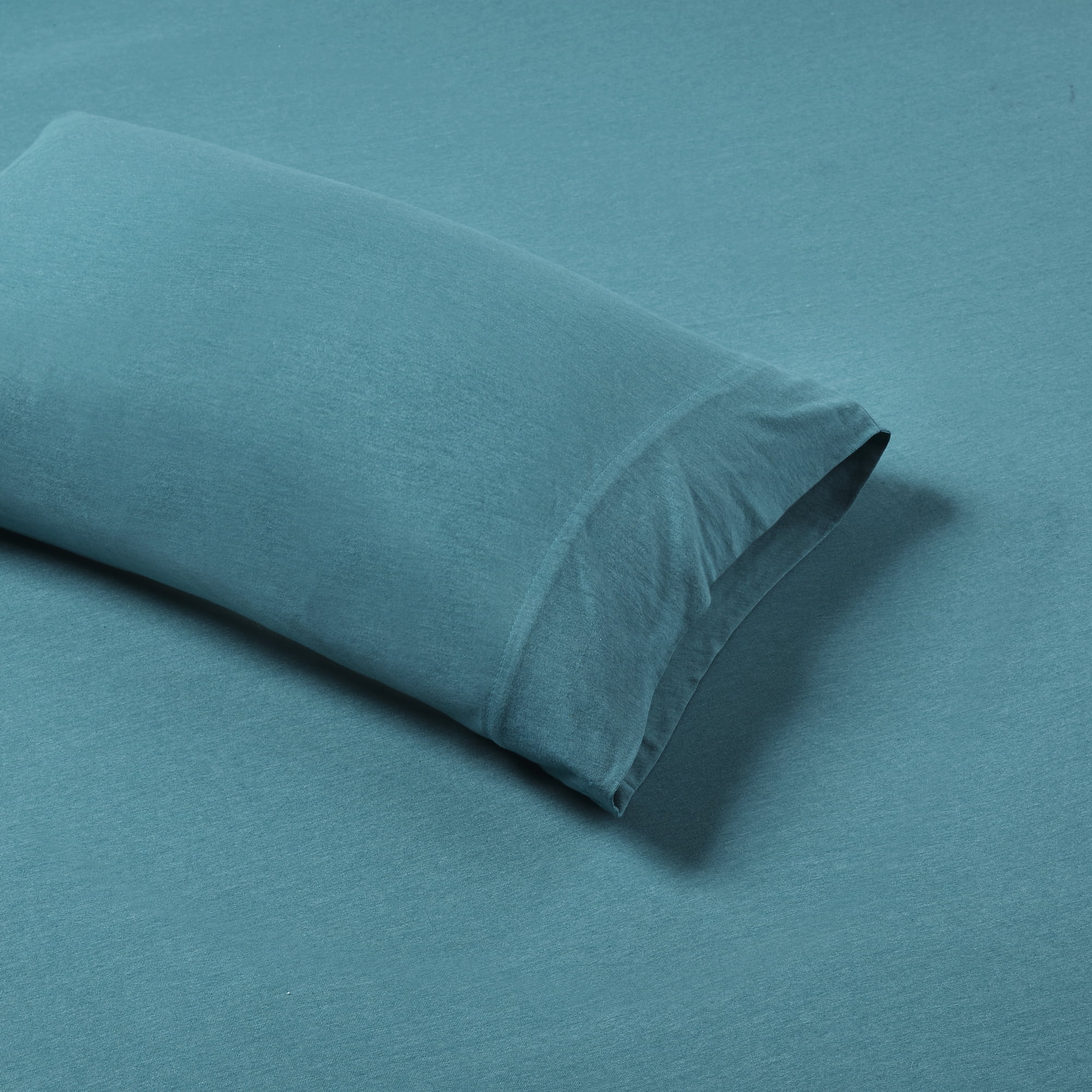 Comfort Classics All Season Cotton Blend Jersey Knit 4 Piece Teal Sheet Set, Full