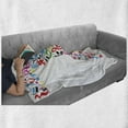 thumbnail image 6 of Letter T Soft Flannel Fleece Throw Blanket, Uppercase T Letter Colorful Sheet Music Elements Font Alphabet Design Art Style, Cozy Plush for Indoor and Outdoor Use, 50" x 60", Multicolor, by Ambesonne, 6 of 6