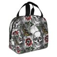 thumbnail image 2 of Easygdp Skulls Roses Bolsa Térmica Premium - Tela Oxford Impermeable, Gran Capacidad, Bolsillo Frontal, Unisex para Trabajo, Escuela, Actividades al Aire Libre y Picnics, 2 of 8
