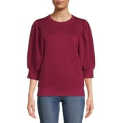 Time and Tru Women's Puff Sleeve Sweatshirt