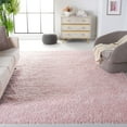 thumbnail image 2 of SAFAVIEH Madrid Miah Solid Polyester Shag Area Rug, Blush, 10'6" x 14', 2 of 7
