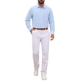 thumbnail image 2 of INSPIRE CHIC Men's Formal Solid Color Breathable Wrinkle Free Long Sleeve Dress Shirt M Light Blue, 2 of 5