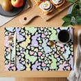 thumbnail image 2 of Easter Placemats Set of 12 Colorful Cute Rabbits Love Polka Dots Spring Place Mats Indoor Wipeable Table Mats Washable Cloth Dining Table Placemats for Kitchen Holiday Party Home Decor 13x19 Inch, 2 of 9