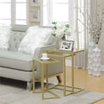 thumbnail image 2 of Carolina Classic Addison Tempered Glass Top Nesting Table Set in Gold, 2 of 3