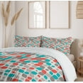 thumbnail image 6 of Ambesonne Traditional Duvet Cover Set, Retro Mosaic Motif, 2-Calking, Warm Taupe Turquoise, 6 of 7
