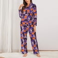 thumbnail image 2 of Lsque Halloween Black Cats Pattern Long Sleeve Pajama Set for Women - Soft 2-Piece Sleepwear and Loungewear Set with Pockets, Comfy Nightwear-Small, 2 of 7