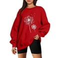 thumbnail image 1 of Gibobby Sudaderas para mujer Suéter holgado de otoño e invierno para mujer, sin capucha con manga de hombro de Color sólido (Rojo, XXL), 1 of 3
