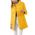 thumbnail image 3 of INSPIRE CHIC Women's Peter Pan Collar Double Breasted Winter Long Trench Pea Coat XS Mustard Yellow, 3 of 8