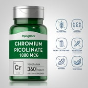 Chromium Picolinate 1000 mcg, 360 Tablets | Non-GMO, Gluten Free | By Piping Rock