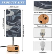 Touch Control Table Lamp with LED Bulb Bedside Lamp for Bedroom Living Room Digital Waves Pattern