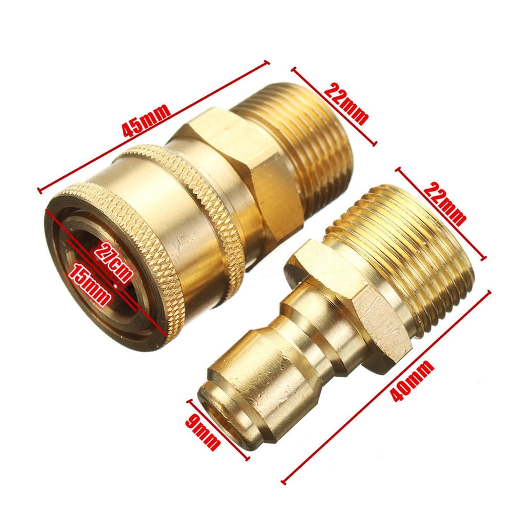 14.8mm Quick Release Adapter 3/8" Male To M22 Male Fitting Set Pressure Washer 