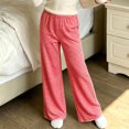 thumbnail image 4 of HAOTAGS Girls Striped Pants, Elastic Waist Straight Leg Pants with Pockets Casual Loungewear, 4 of 7