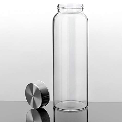 Wide Mouth BPA Free with Leak-Proof Stainless Steel Lid Kablo 32 oz Glass Water Bottle 1st Generation 