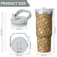 thumbnail image 4 of Christmas 30oz Handheld Travel Tumbler with Handle – Double Wall Stainless Steel Insulated Cup, Flip Straw Lid, Leak-Proof & BPA-Free for Hot and Cold Drinks – Durable Coffee & Juice Mug Black, 4 of 7