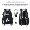 thumbnail image 4 of Roffatide Anime Haikyuu Laptop Backpack Printed Luminous Schoolbag Rucksack with USB Charging Port & Headphone Port Black, 4 of 7