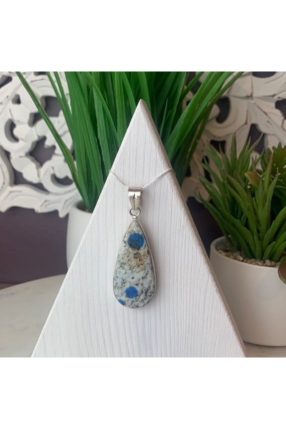 K2 Jasper Sterling Silver Bezel Pendant .7-1"