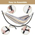 thumbnail image 4 of SUNCREAT 2 Person Hammock with Stand, Heavy Duty Free Standing Hammock with Stand Included, Coffee Stripes, 4 of 8