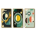 thumbnail image 2 of Designart "Retro Dimensions of the Mid-century Era I" Modern Midcentury Framed Wall Art Set Of 3 - Blue Abstract Midcentury Frame Gallery Set For Office Decor, 2 of 6