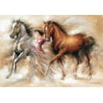 thumbnail image 2 of Carter, Prvett 32x24 White Modern Wood Framed Museum Art Print Titled - Ann with Horses I, 2 of 4