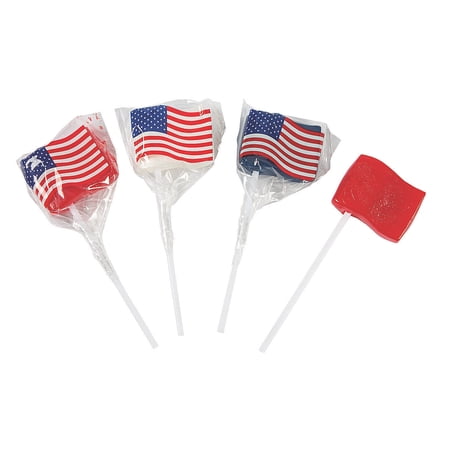 Fun Express American Flag Lollipops - 12 Pc