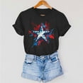 thumbnail image 6 of Xihbxyly Fourth of July Shirts for Women Short Sleeve Animal Print Soft and Comfortable T Shirt Lightweight Loose Fit Crew Neck Tunic T Shirts Tops Womens Boho Blouses, 6 of 7
