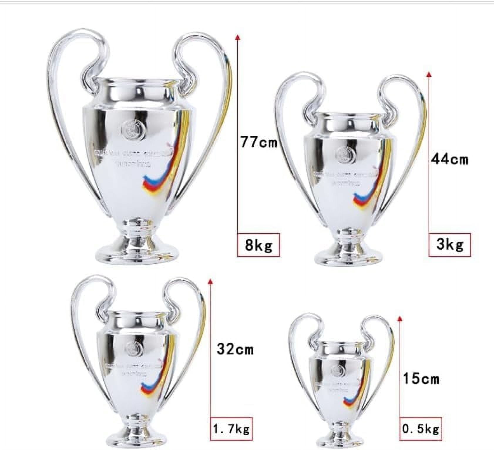 European Champion Football Trophy, Resin St. Bernard League Replica Award Cup, Silver with Blue Ribbons for Sport Fan League Team,Silver