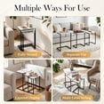 thumbnail image 5 of HomGarden Set of 3 Industrial Nesting Sofa Side Table Indoor MDF C-shaped Stacking End Table Rustic Brown, White Marble Pattern, 5 of 13