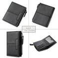 thumbnail image 2 of Leather Wallets for Men, Men's Genuine Leather Slim Wallet Bifold Credit Card Wallet RFID Blocking ID Window Card Case with Zip Coin Pocket (Black), 2 of 6