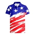 thumbnail image 2 of Wuxian Girls Toddler Independence Day Shirts Star Striped Patriotic Graphic T Shirt Short Sleeve Tee Casual Polo Collar Button Comfortable Top Summer Fourth Of July Blouse,White,11-12 Years, 2 of 5