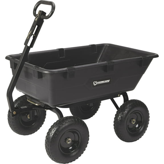 Strongway Heavy-Duty Poly Dump Cart, 1200-Lb. Capacity, 44in.L x 26in.W x 26-1/4in.H