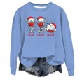 thumbnail image 1 of WEAIXIMIUNG Sweatshirts Courts pour Femmes Plus Femmes Décontracté Col Rond Noël Verre Neige Chapeau de Noël Imprimé Hoodie, 1 of 3