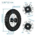 thumbnail image 2 of 80/100-12 3.00-12 inch Tire Wheel and Rim + Swing Arm + Disc Brake Assembly Kit+ 420 Chain 53T Sprocket for Pit Dirt Bike Apollo SSR Taotao Coolster 110cc 125cc 140cc CRF XR 70 50 KX65, 2 of 9