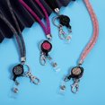 thumbnail image 1 of 4 Pieces Crystal Lanyard Necklace with Retractable Badge Holder Set Bling Rhinestone Crystal Lanyard Strap with Keyring, 1 of 7