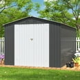 thumbnail image 6 of JAXSUNNY 8 x 12 ft Outdoor Storage Metal Shed with Sloping Roof and Double Lockable Door, Gray, 6 of 14