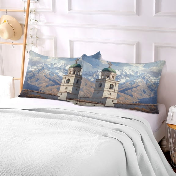 Pillow Case Plush Pillow White Bell Tower Case standard size/King size/Queen size Bed Pillow Pillowcases