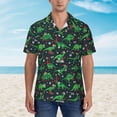 thumbnail image 2 of Sikiie Dino Christmas Party Print Men's Hawaiian Shirt, Summer Beach Button Pocket Short Sleeve T-Shirt,XX-Large, 2 of 7