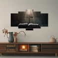 thumbnail image 5 of ZHONGYUTONG Cross Canvas Wall Art 5 Piece Holy Bible and Cross Pictures Christian Religious Painting for Church Prayer Room Decor Framed (16x24inx2pcs 16x32inx2pcs 16x40inx1pcs), 5 of 5