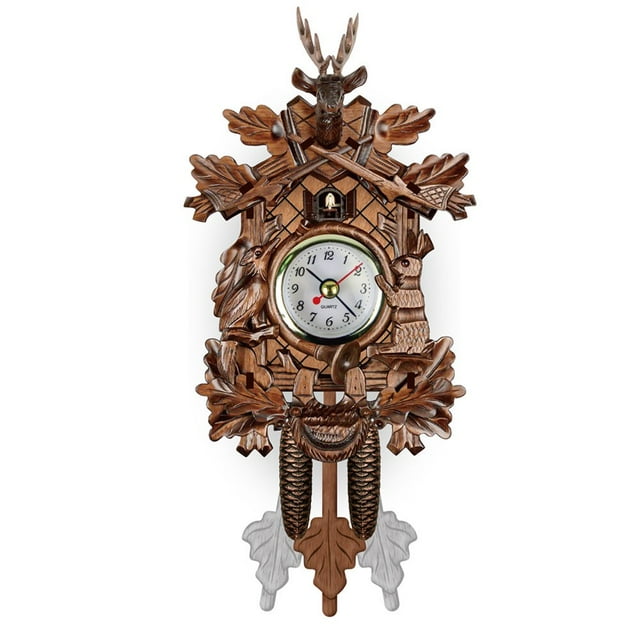 Cuckoo Wall Clock Bird Wood Hanging Decorations for Home Cafe Restaurant