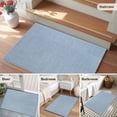 thumbnail image 6 of Vintage Sky Blue Large Area Rugs for Bedroom Living Room, Soft Non Slip Carpet Bedside Rug, Farmhouse Retro Solid Color Linen Texture Rectangular Floor Cover Kitchen Accent Rug 2'x3' for Office, 6 of 9